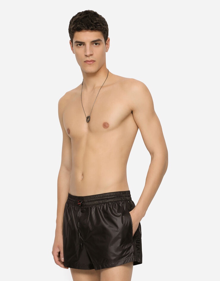 Short swim trunks with side bands - 4