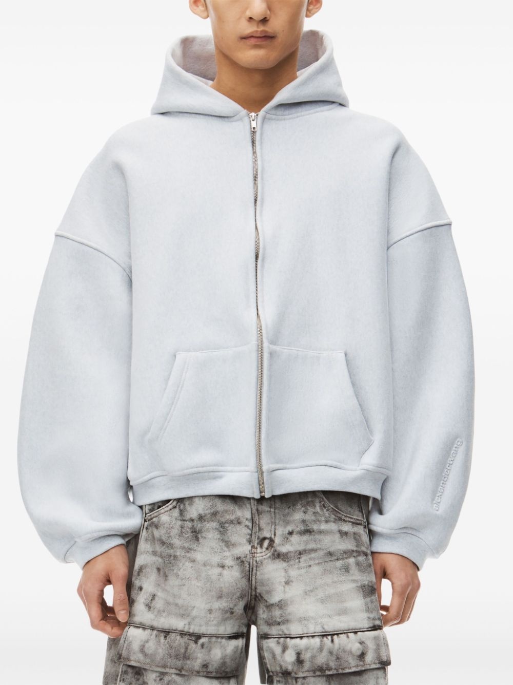 Alexander Wang logo-embossed zip-up hoodie | farfetch