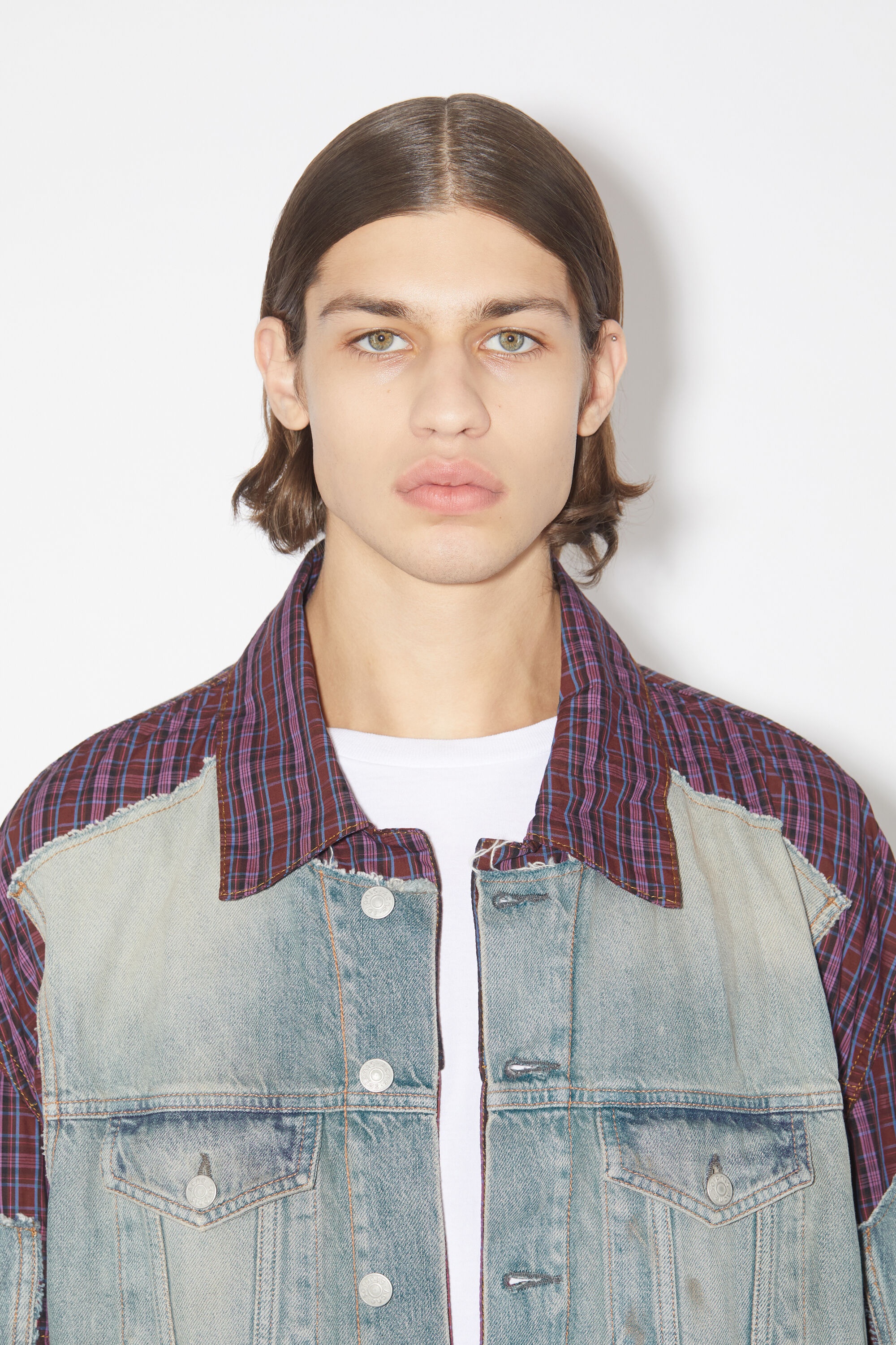 Denim check jacket - Mid Blue - 6