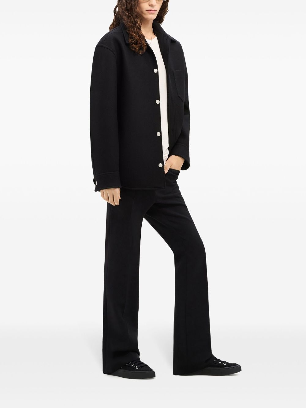 wool blend overshirt - 4