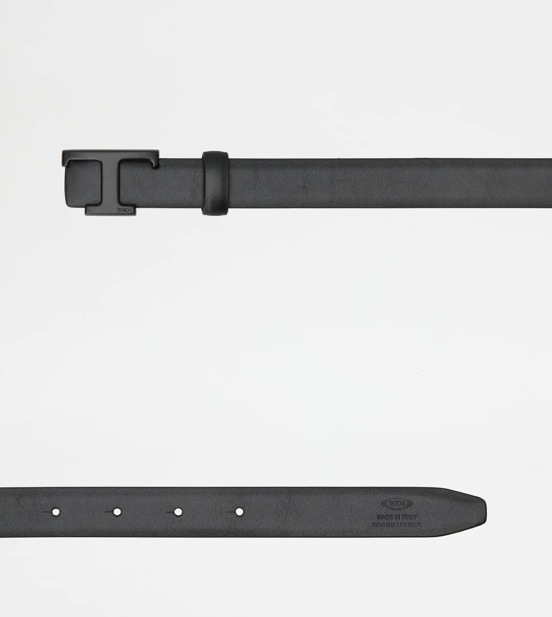 T TIMELESS REVERSIBLE BELT IN LEATHER - BLACK - 2
