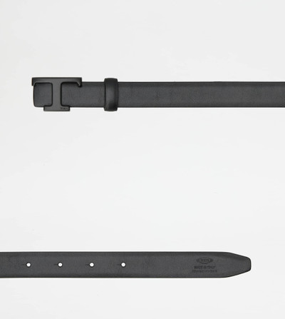 Tod's T TIMELESS REVERSIBLE BELT IN LEATHER - BLACK outlook