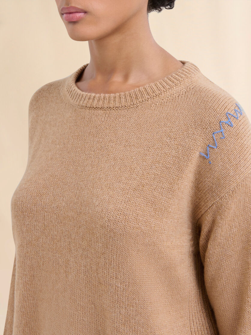 BOXY CASHMERE JUMPER WITH MARNI SYMBOL - 4