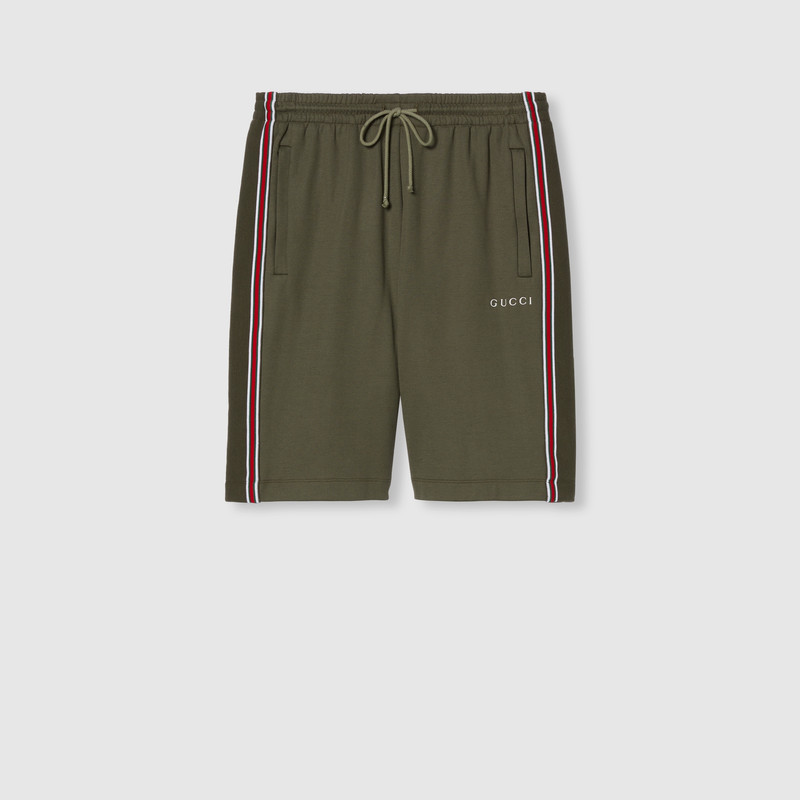 Cotton piquet shorts with embroidery 1