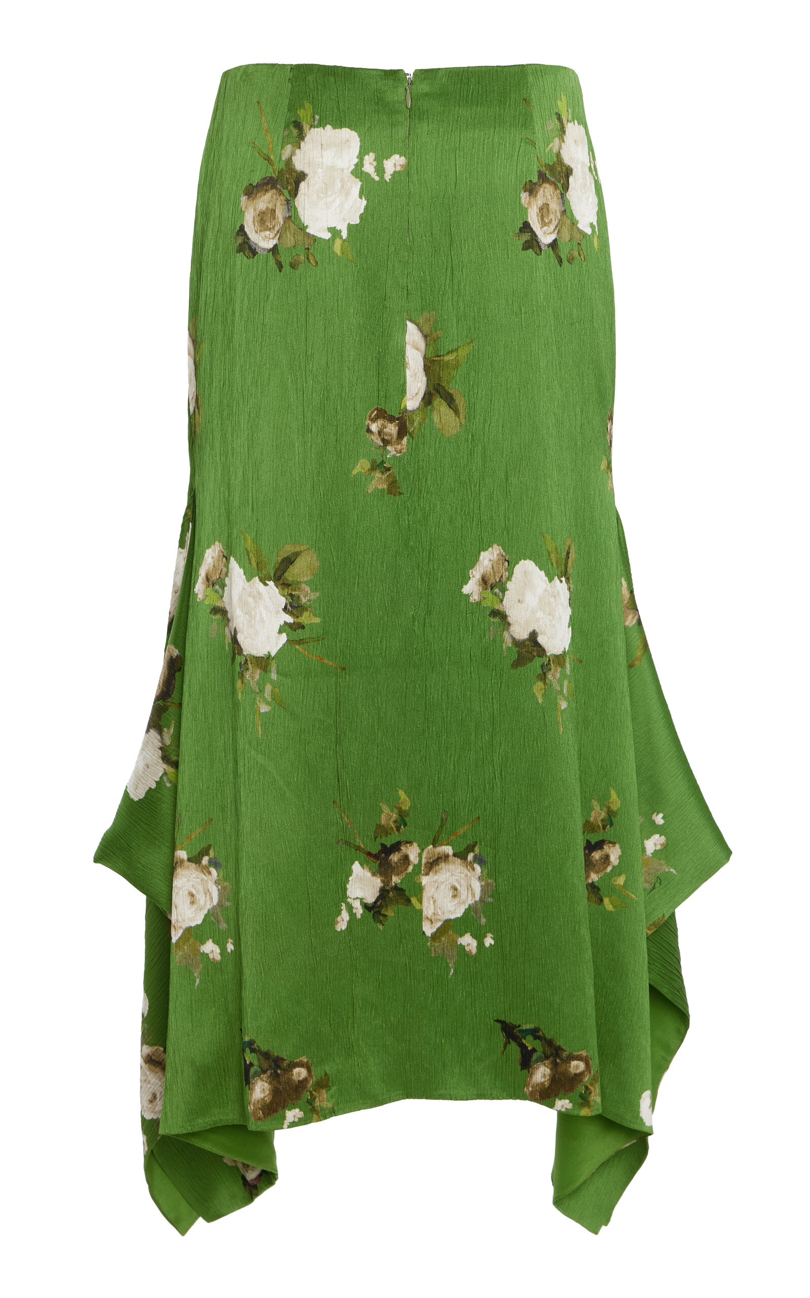 Printed Silk Midi Skirt green - 3