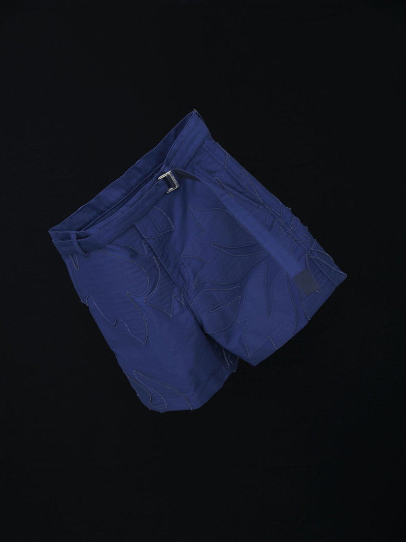 sacai Moleskin Embroidered Patch Shorts outlook