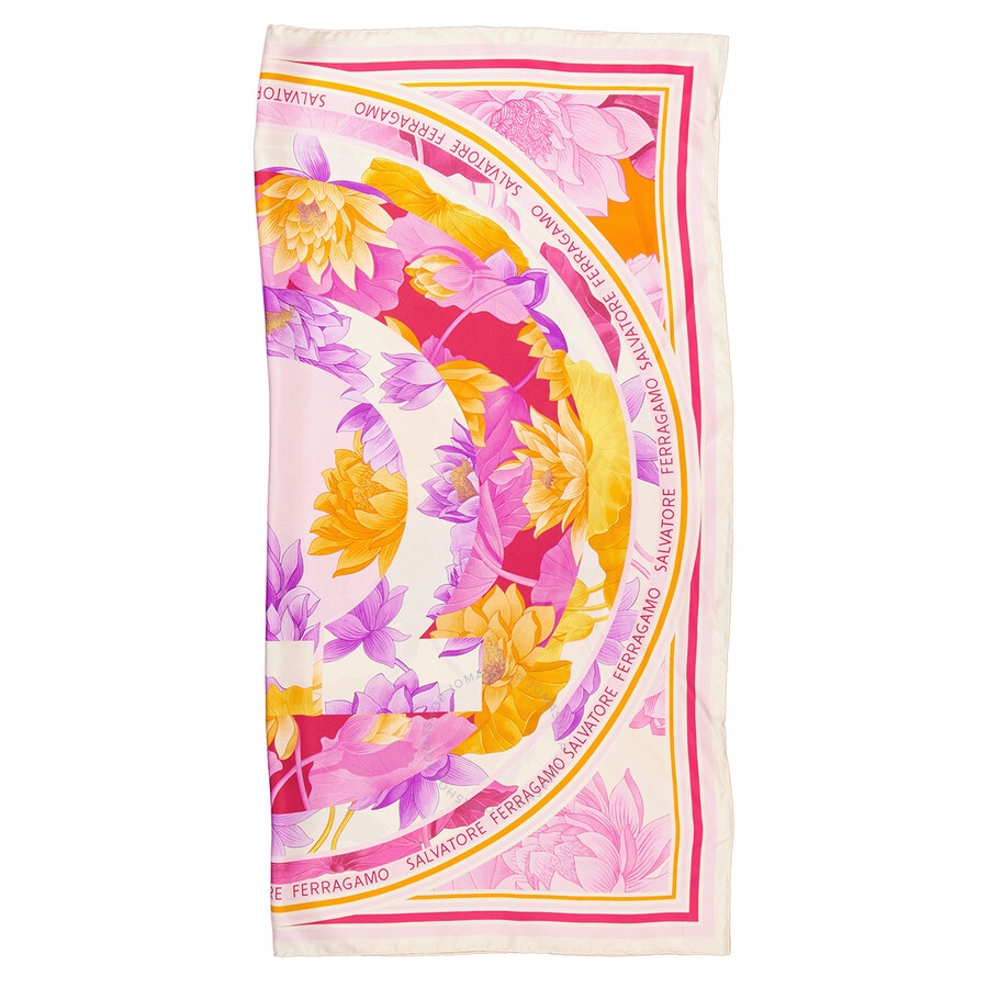 Salvatore Ferragamo Ninfee Silk Foulard Square Scarf - 4
