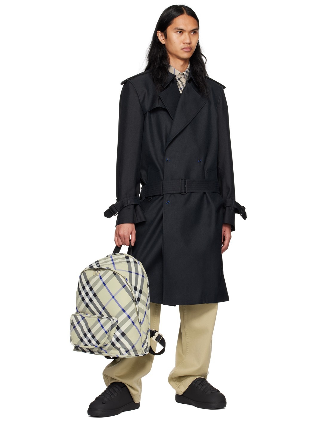 Black Long Trench Coat - 4