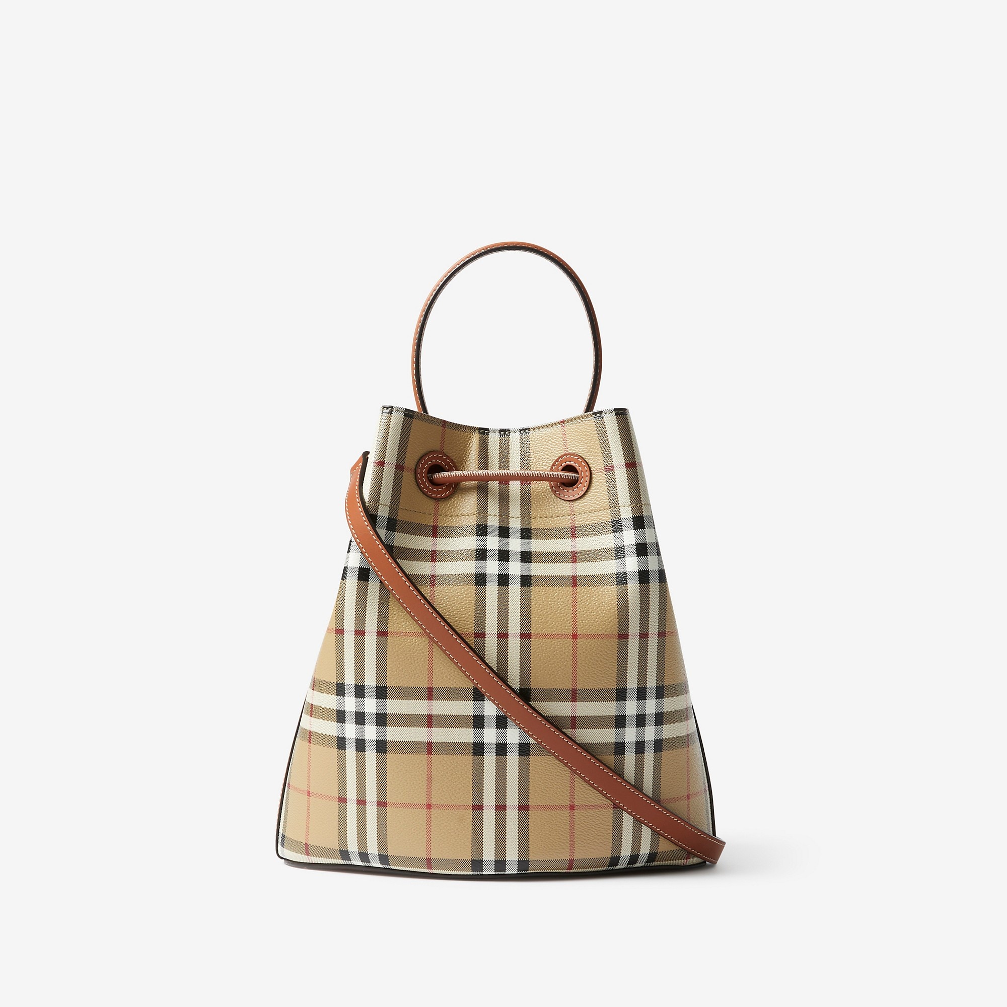 【BURBERRY】TB SMALL BUCKET BAG Small TB Bucket Bag in Dark birch brown - Women | Burberry