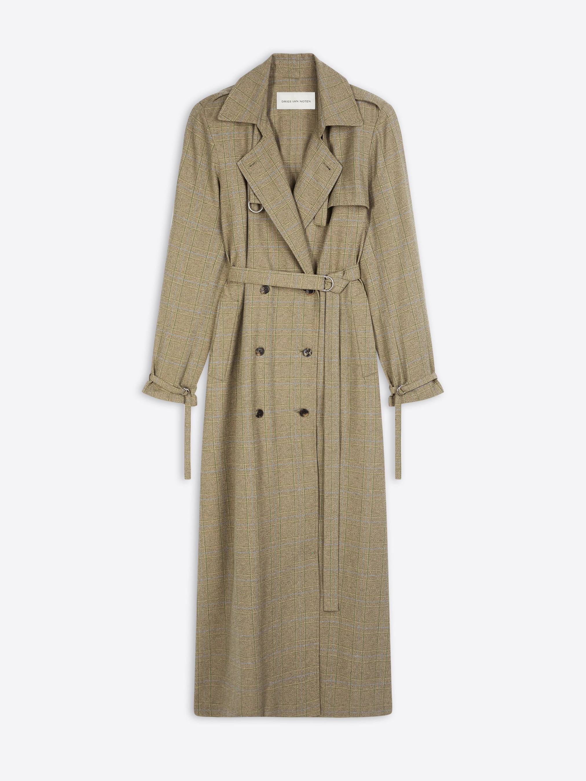 CHECKED TRENCH COAT - 1