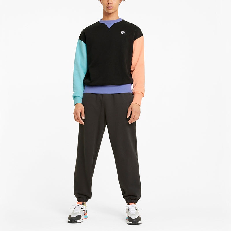 PUMA Graphic Crew Logo Printed Casual Sports Sweater Black 531426-51 - 5