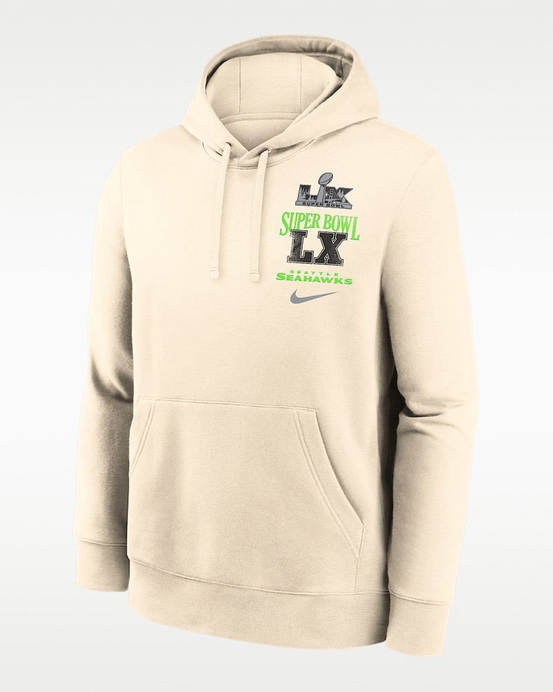 Seattle Seahawks Super Bowl LX Champions Long Ball Club Men's Nike NFL Pullover Hoodie 1