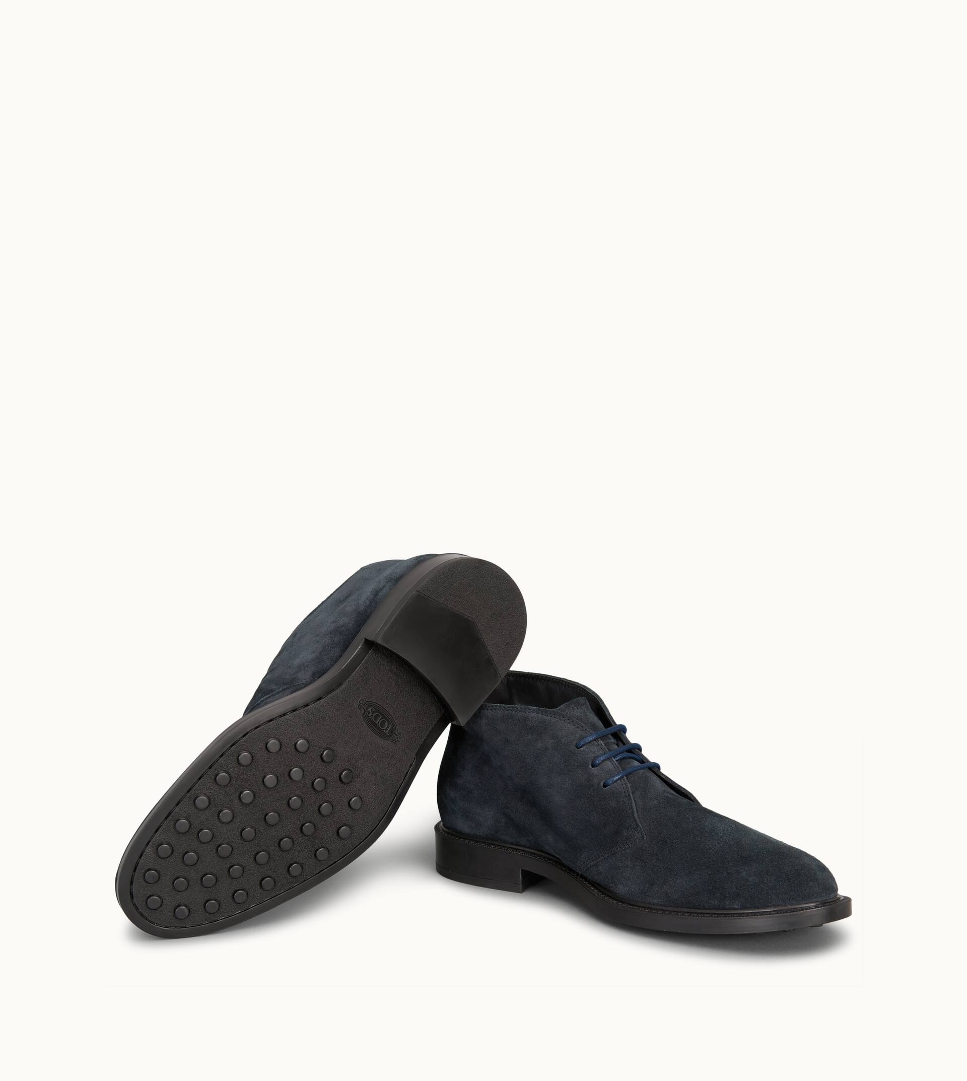 SHORT ANKLE BOOT IN SUEDE - BLUE - 5