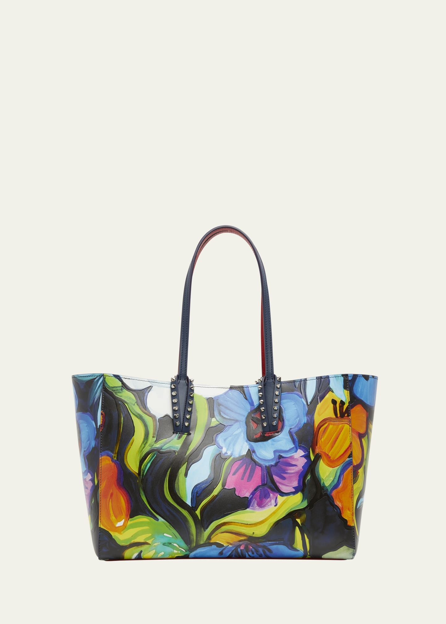 Cabata Small Tote Bag in Flower-Print Leather - 1