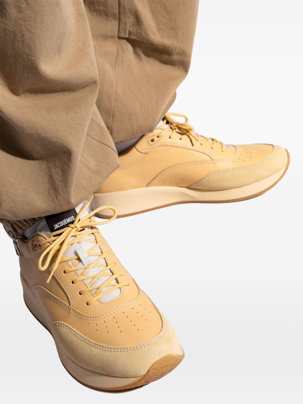 panelled lace-up sneakers - 6