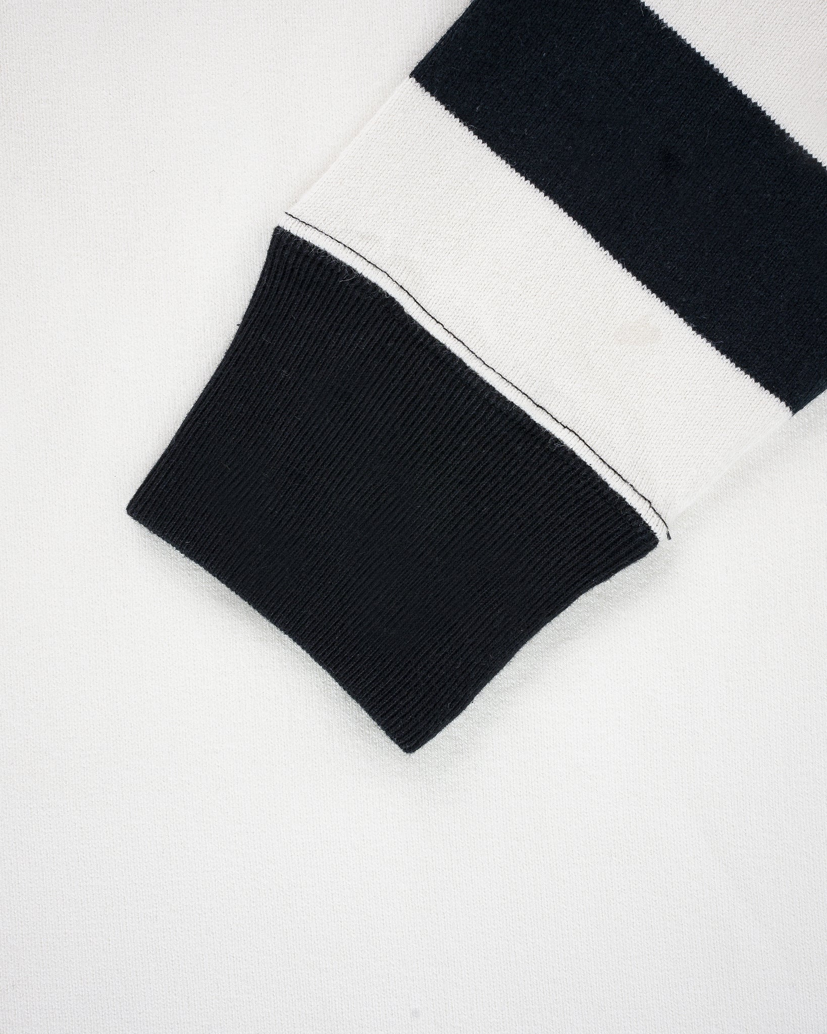 IHTB-12-WHT 11oz Cotton Knit Long-Sleeved Sweater - White Body with Stripes - 7