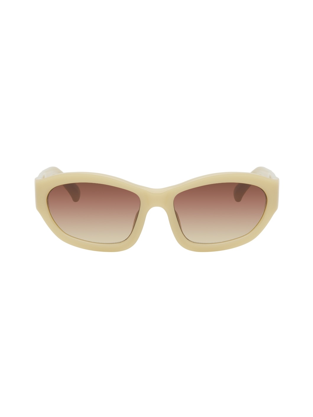 Beige Linda Farrow Edition Goggle Sunglasses - 1