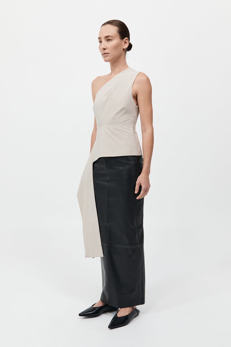 Asymm Origami Top - Creme - 3