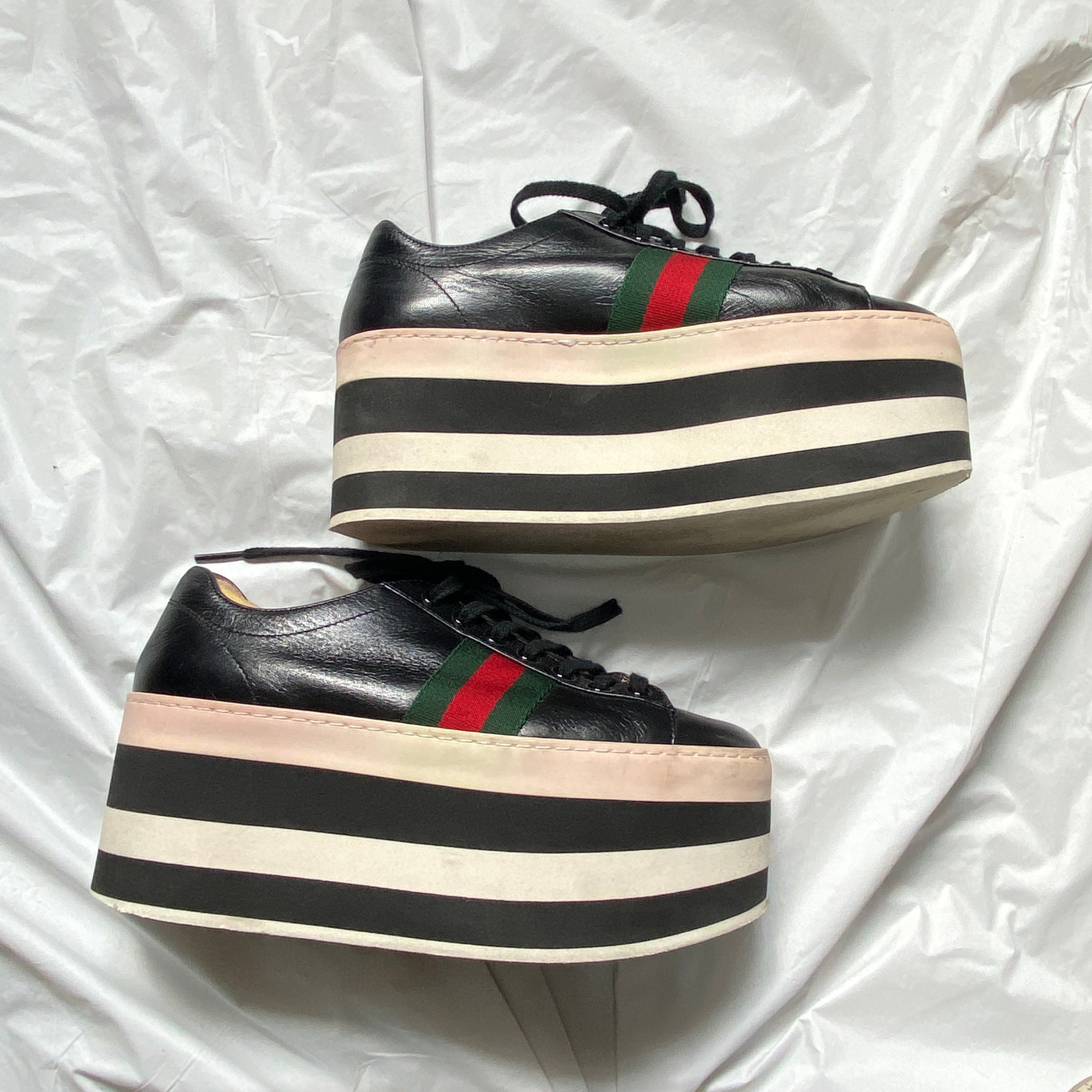 Gucci Peggy black platform ace sneaker 37 - 3