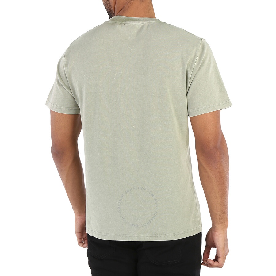 GCDS Men's Military Green Overdyed Logo Regular T-Shirt - 6