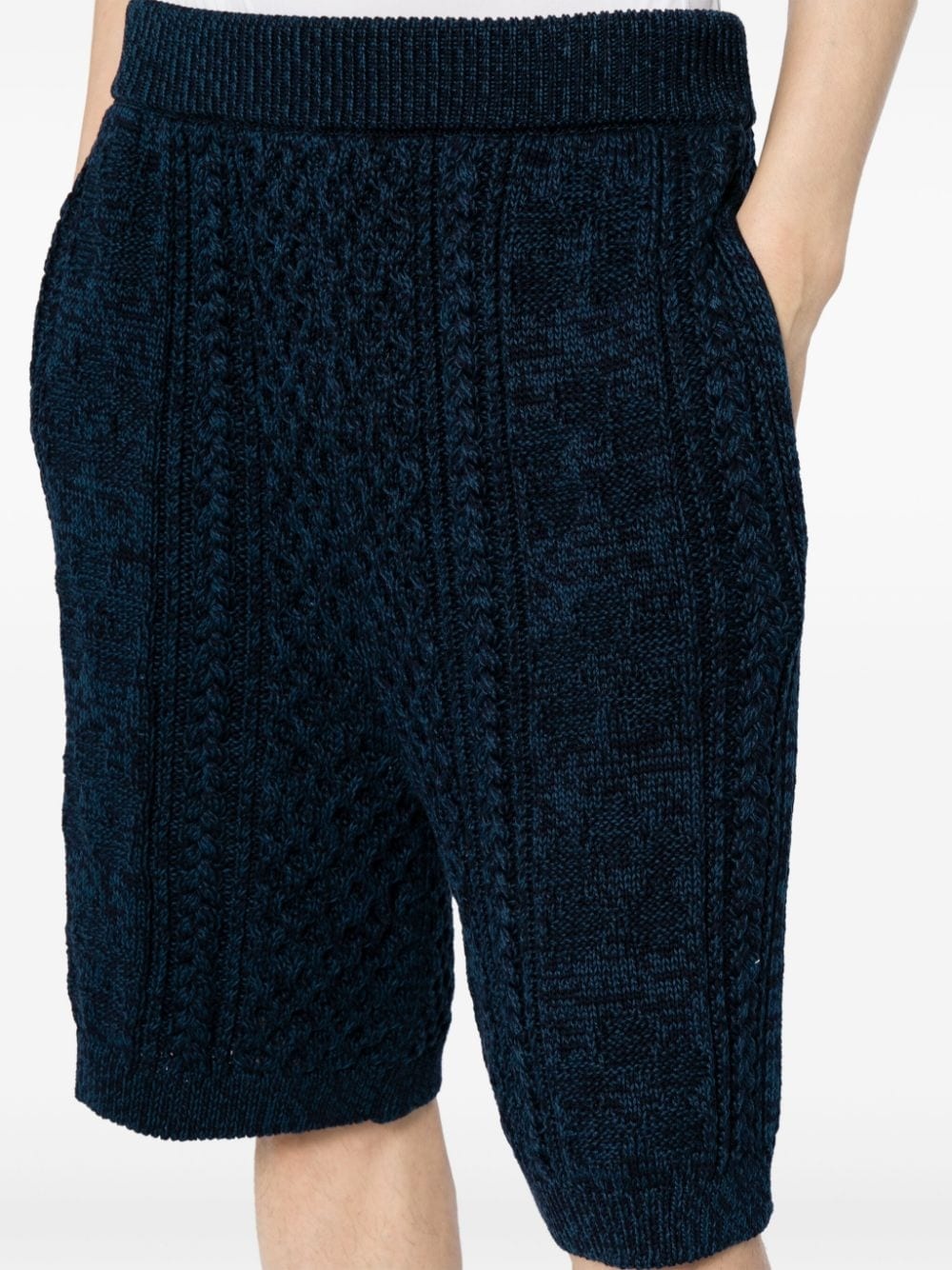 knitted knee-length shorts - 5
