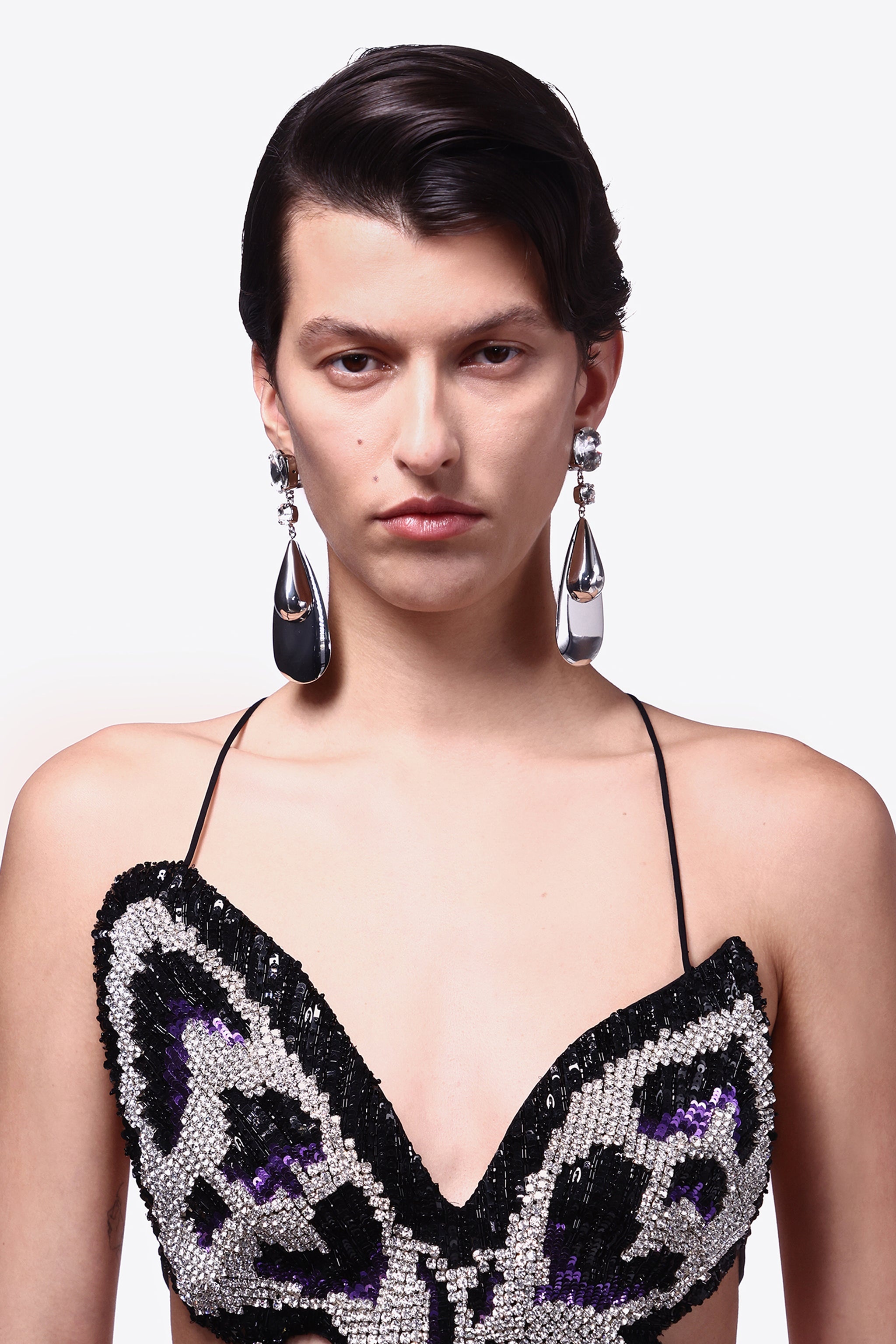 CRYSTAL TEARDROP EARRINGS - 2
