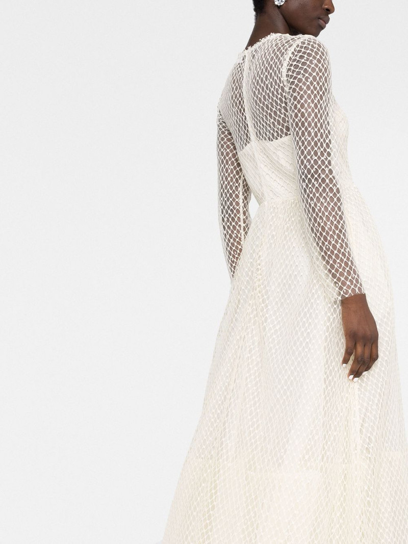 mesh long-sleeve midi dress 5