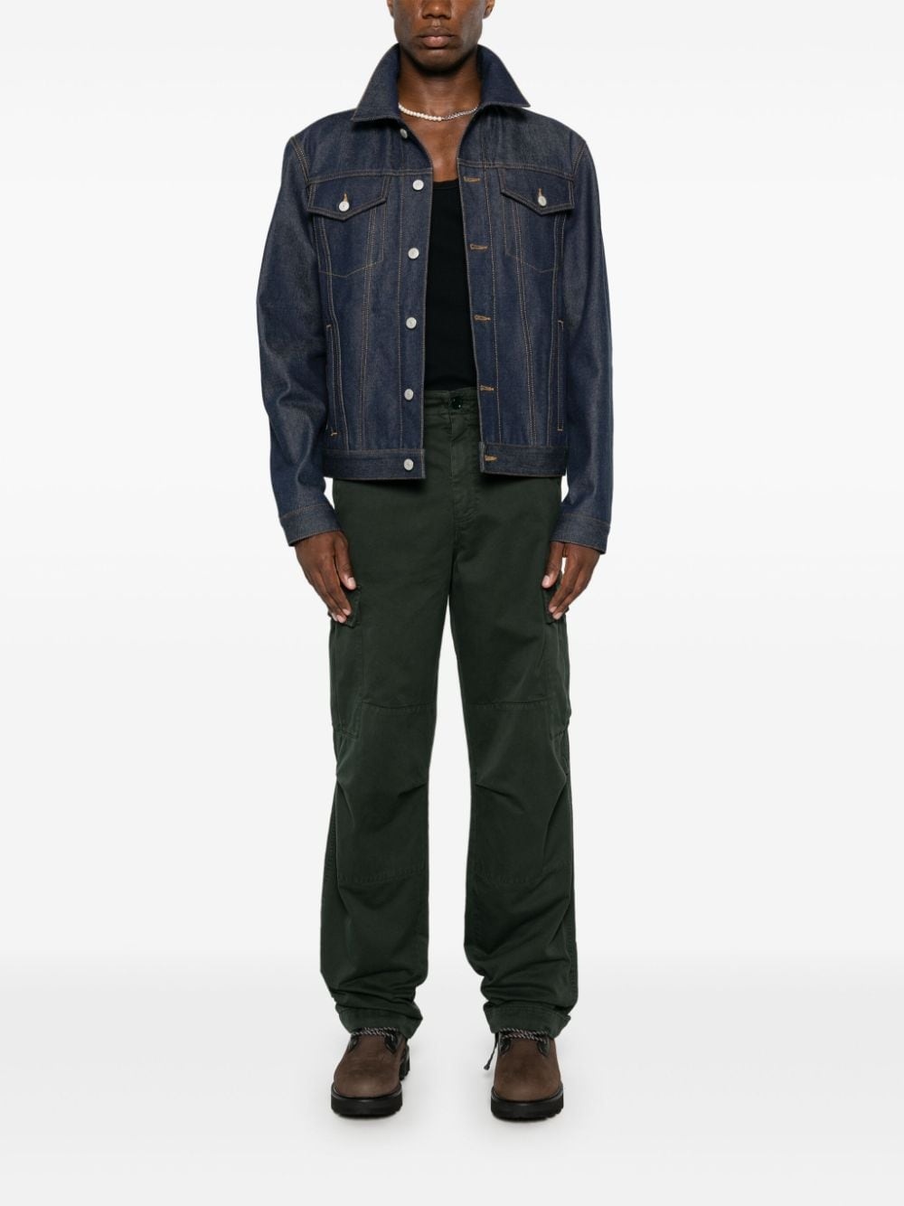 mid-rise twill cargo pants - 2