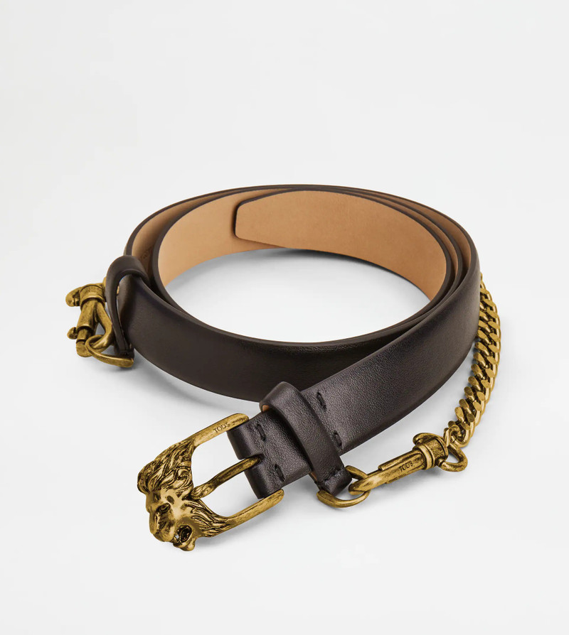 Tod's BELT IN LEATHER - BROWN outlook