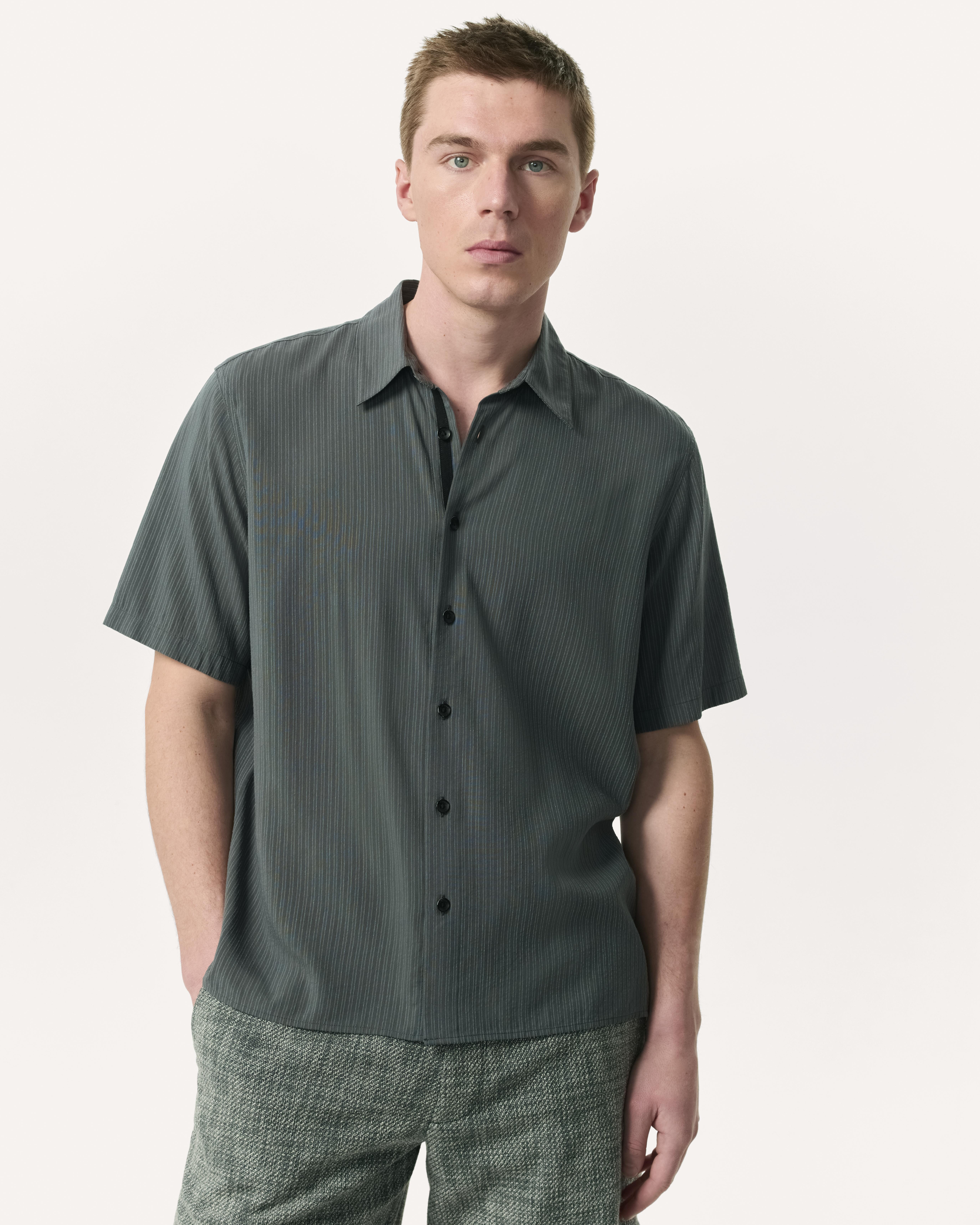 Relaxed Fit Dalton Dobby Striped Shirt - 2
