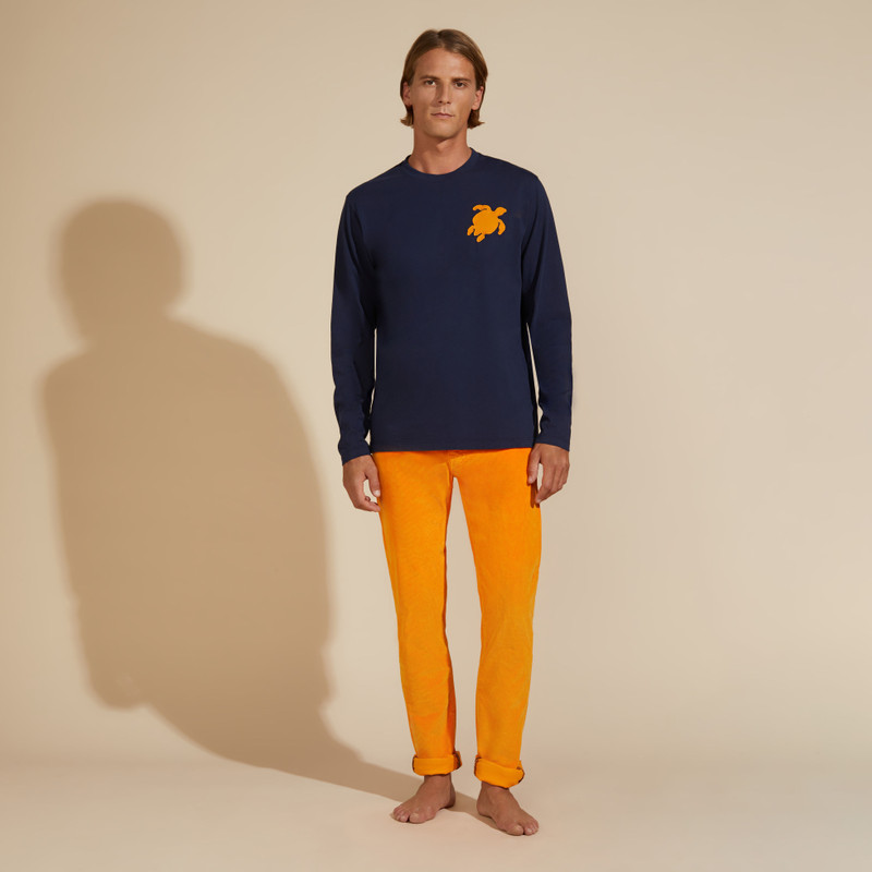 Vilebrequin Men Long Sleeves Cotton T-Shirt Turtle Patch outlook