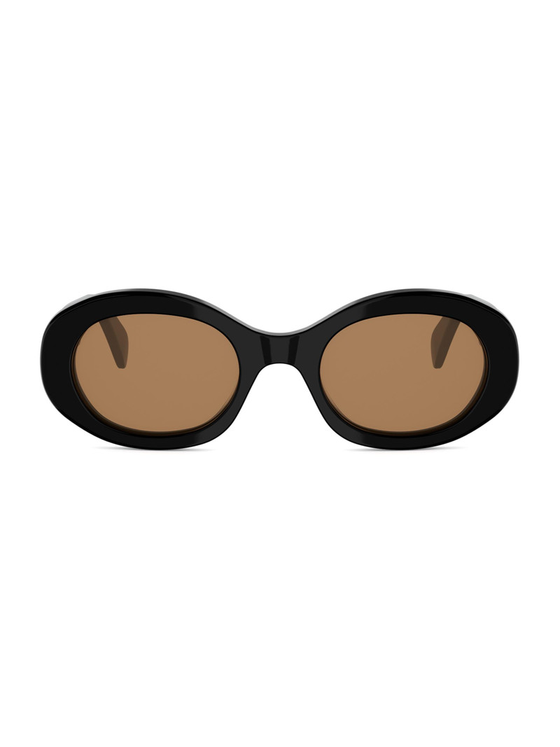 Women's Triomphe 52MM Oval Sunglasses - Shiny Black Roviex - 1