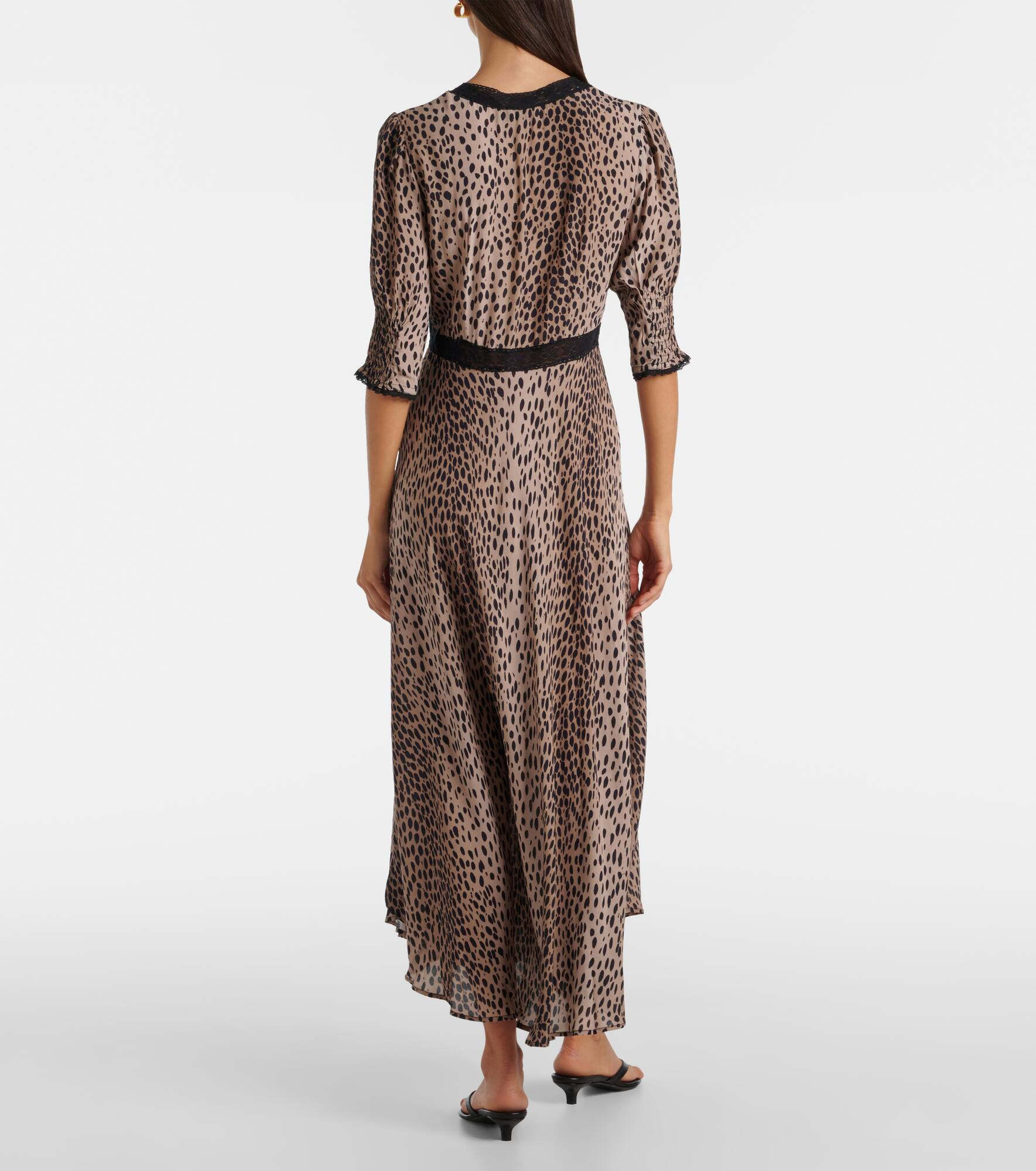 Amina printed crêpe de chine midi dress - 3