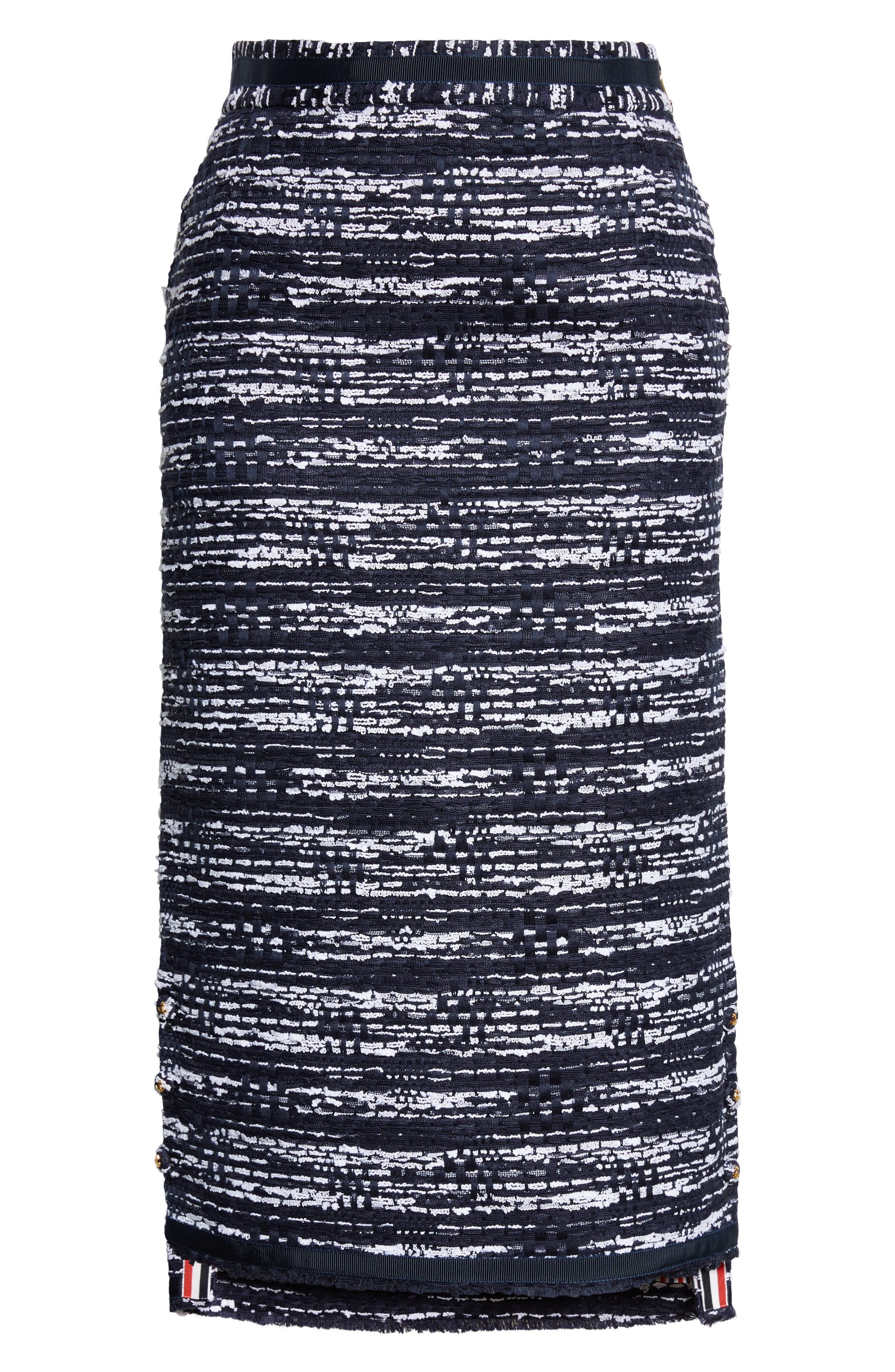 Thom Browne Mélange Tweed Pencil Skirt in Navy at Nordstrom - 6
