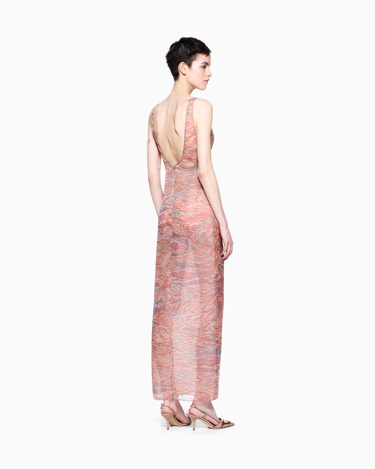 PRINTED SILK ORGANZA LONG DRESS - 3