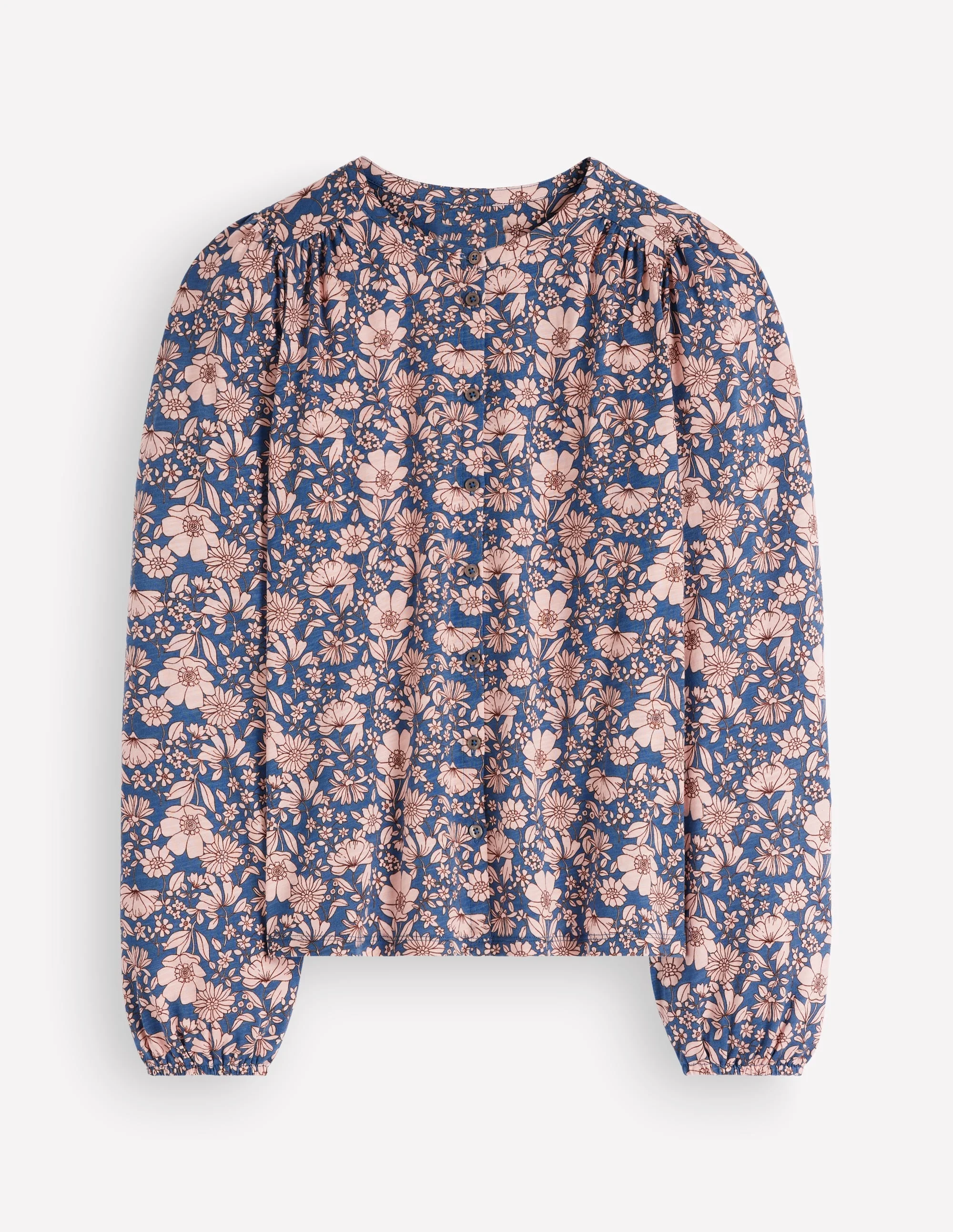 Ara Jersey Shirt-Rose Smoke, Floral Field - 1