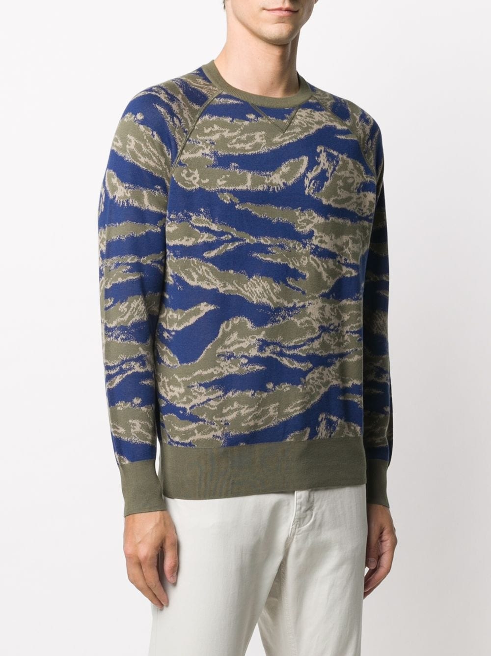 camouflage-print crew neck jumper  - 3