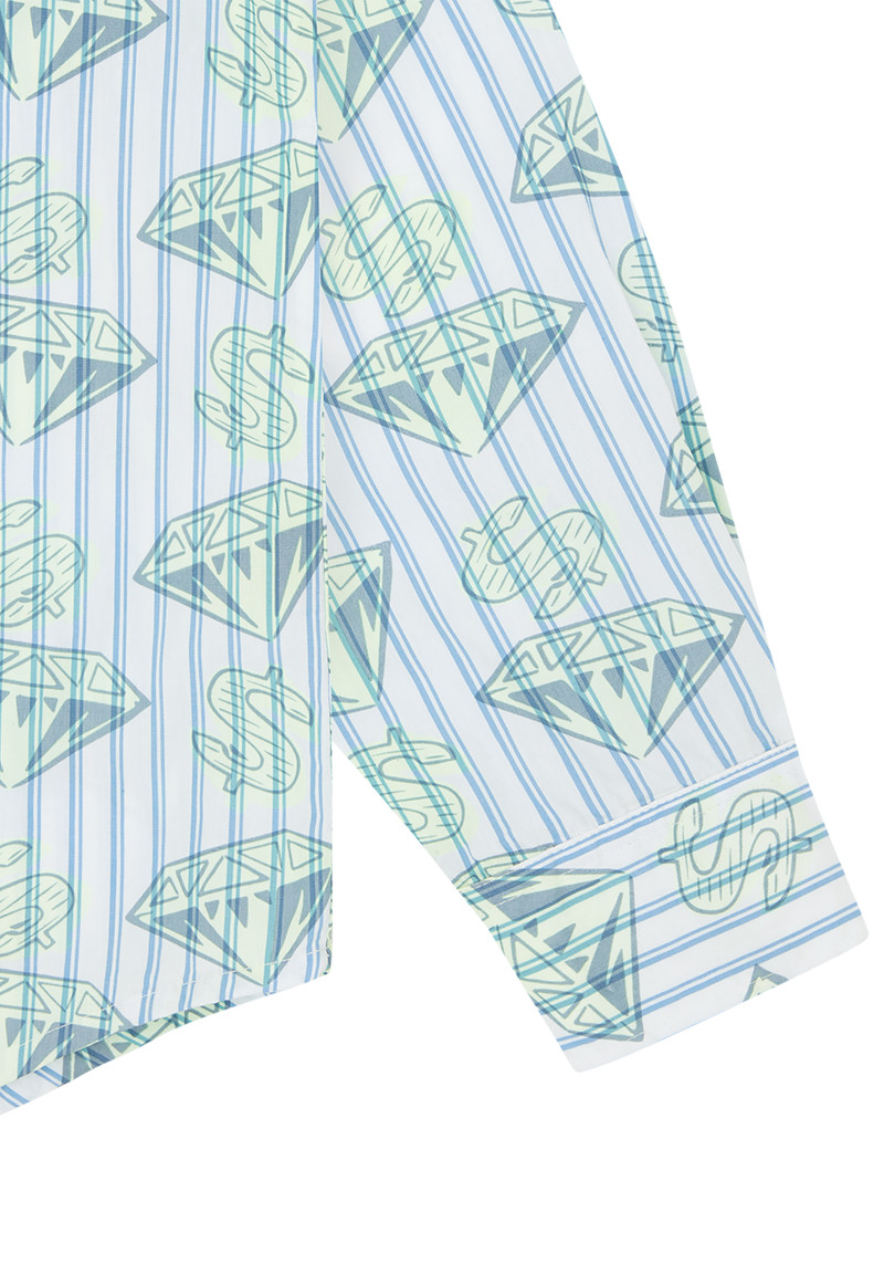 GLOW IN THE DARK DIAMONDS & DOLLARS STRIPED SHIRT 5