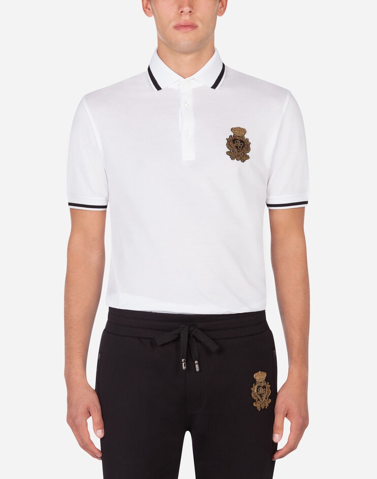 Cotton polo-shirt with DG patch - 1