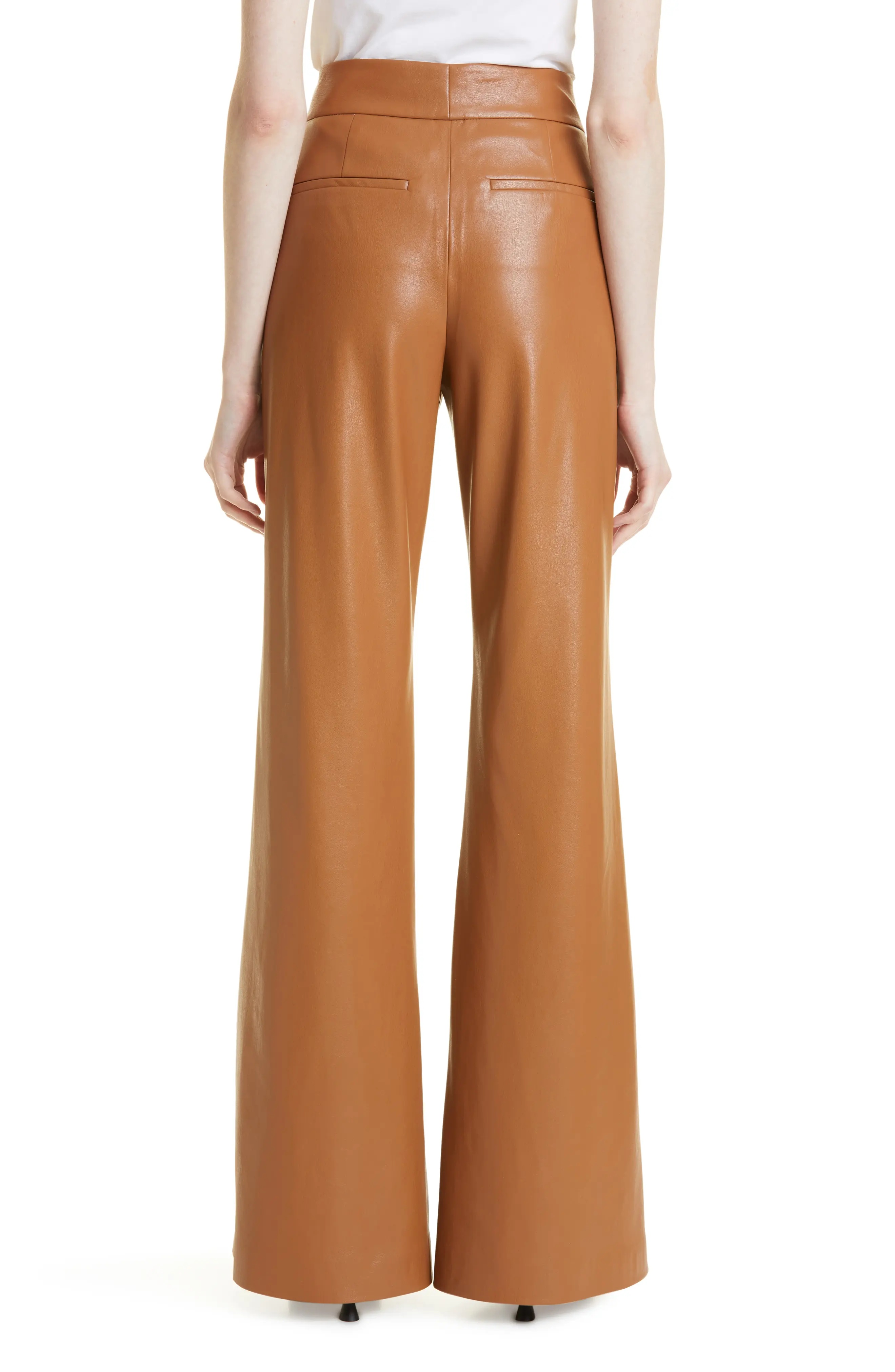 Dylan High Waist Faux Leather Wide Leg Pants - 2