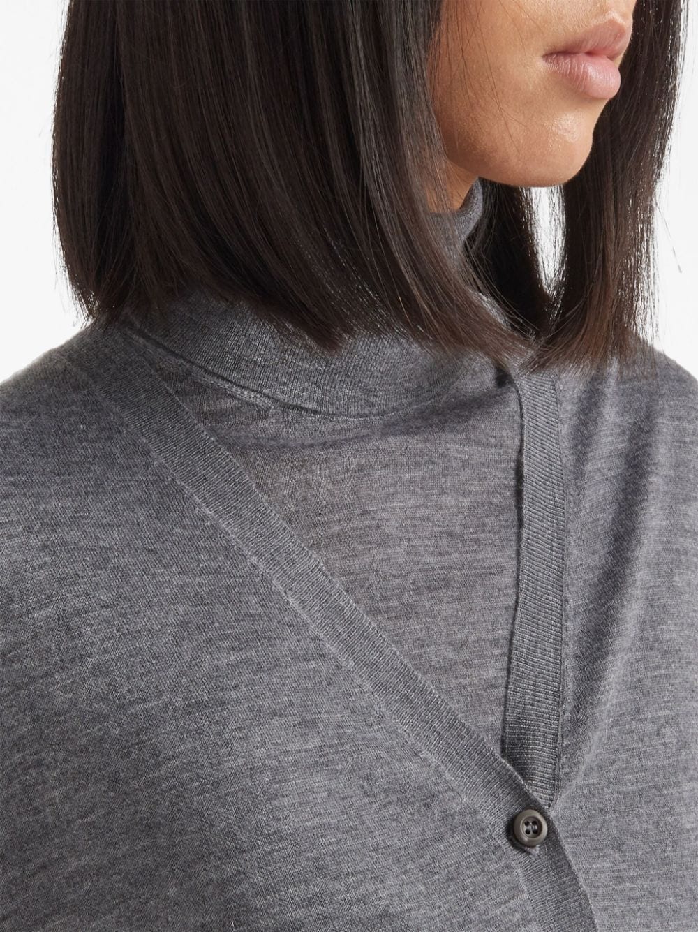 mélange cashmere cardigan - 5
