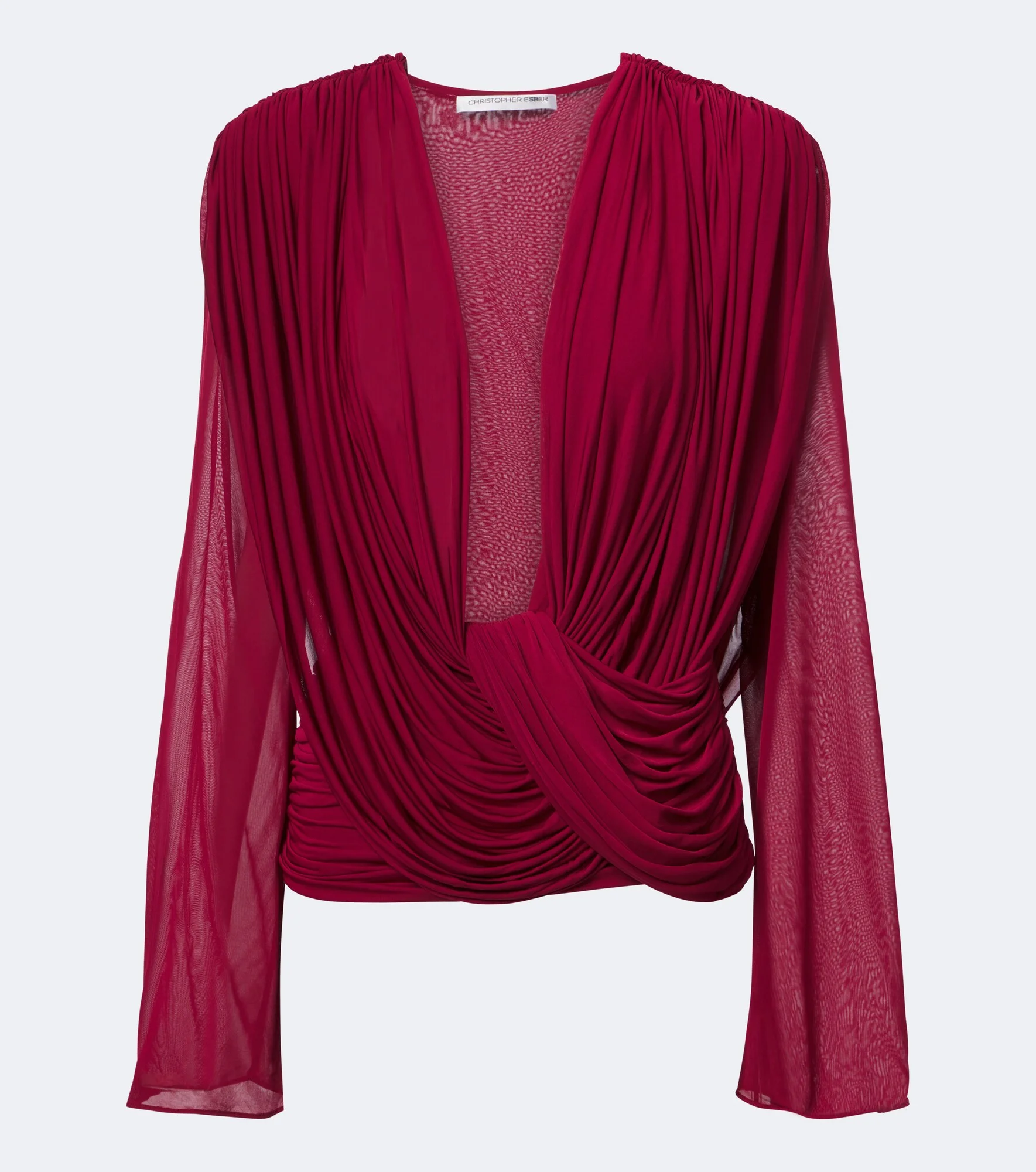 Ripple draped jersey top - 1