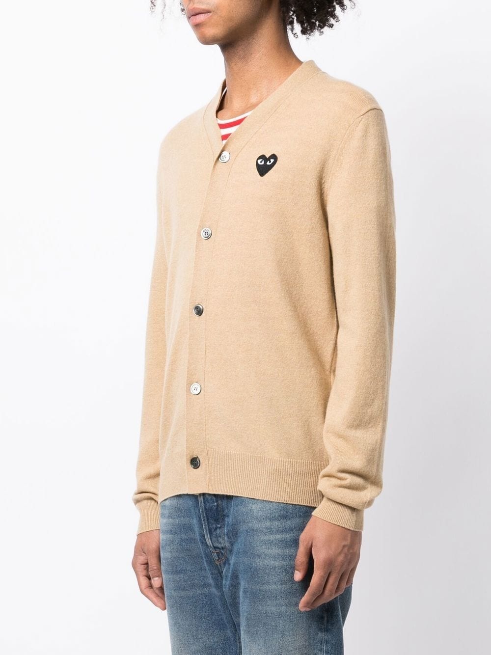 heart logo patch cardigan - 3