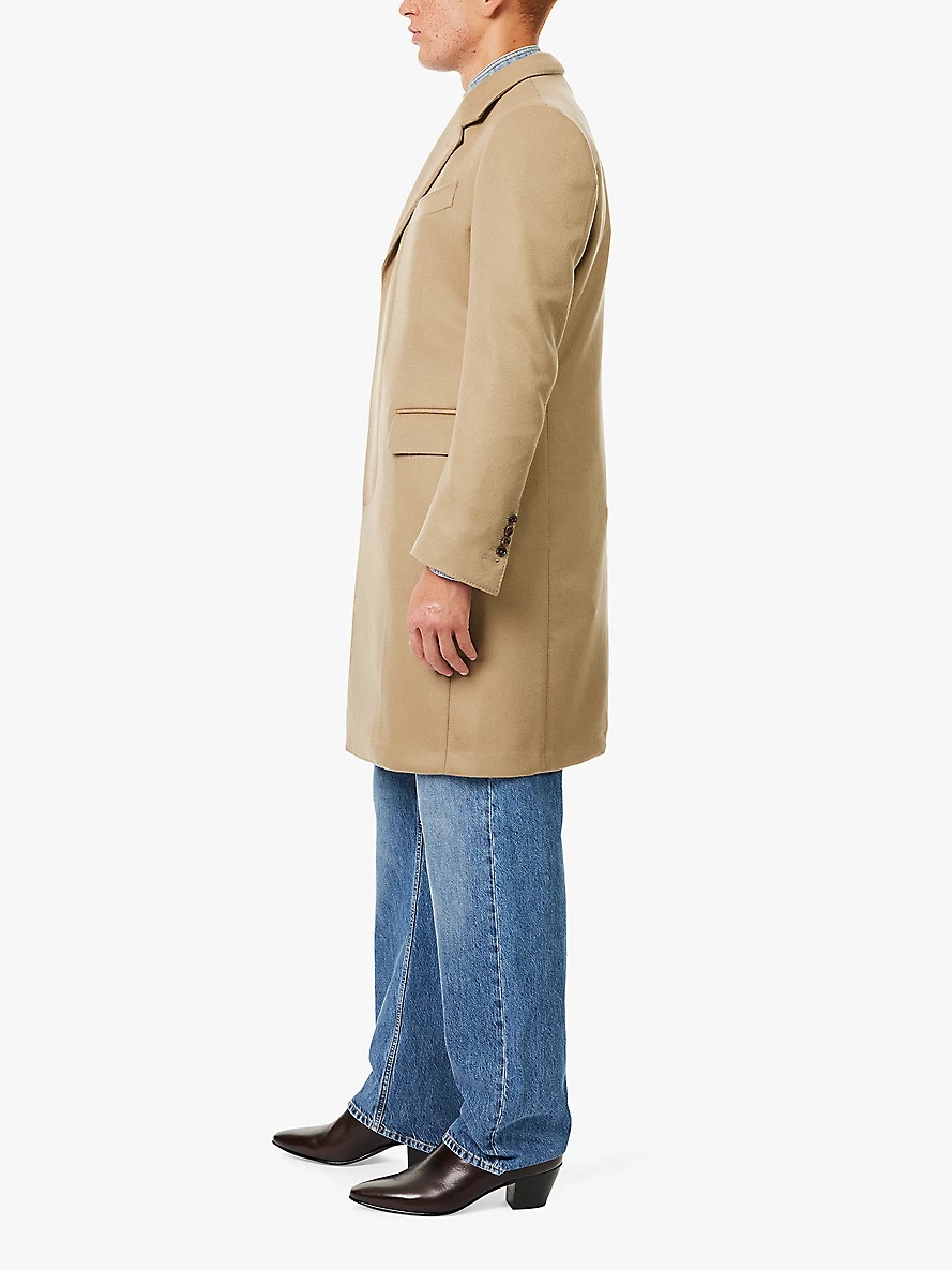 Single-breasted notched-lapel wool-blend coat - 3