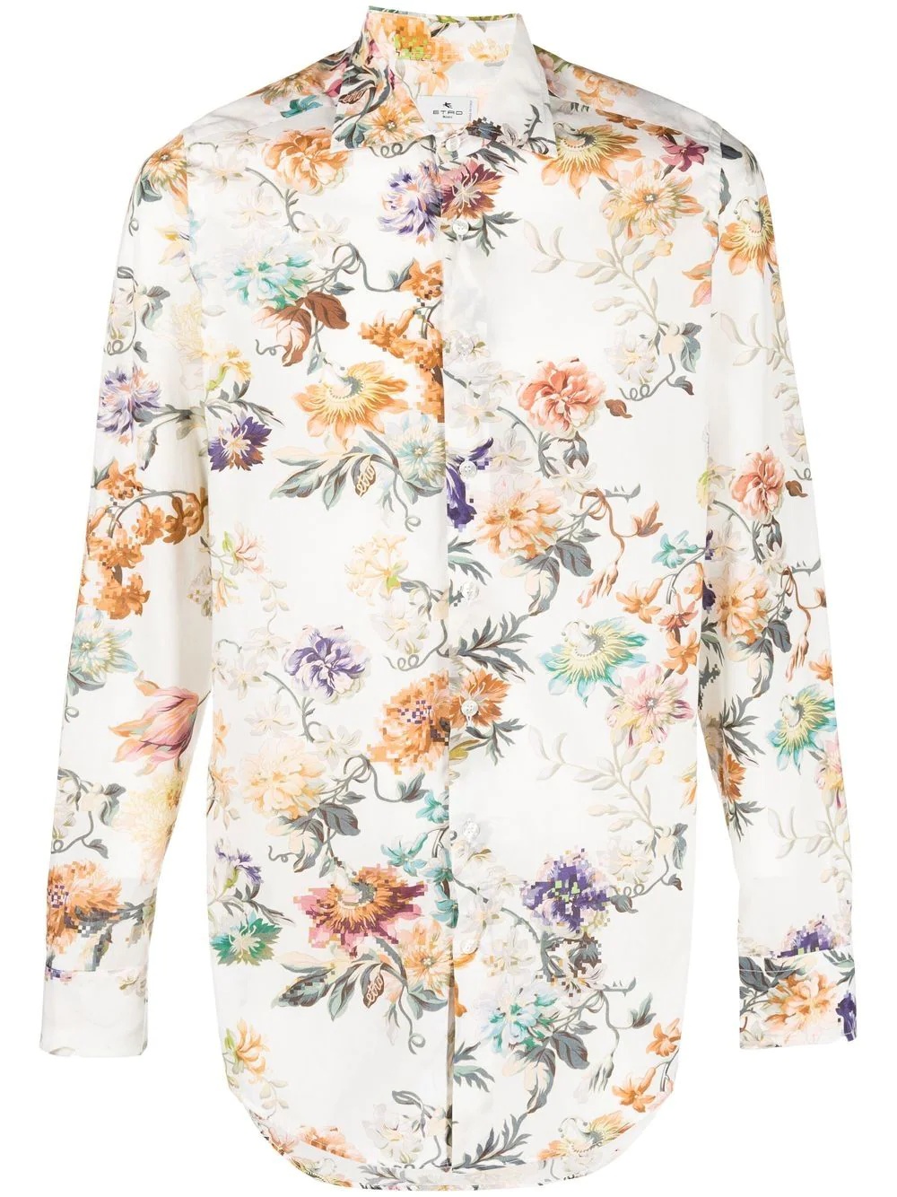 floral-print long-sleeve shirt - 1