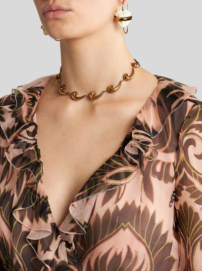 Etro PRINTED SILK DRESS WITH RUCHING outlook