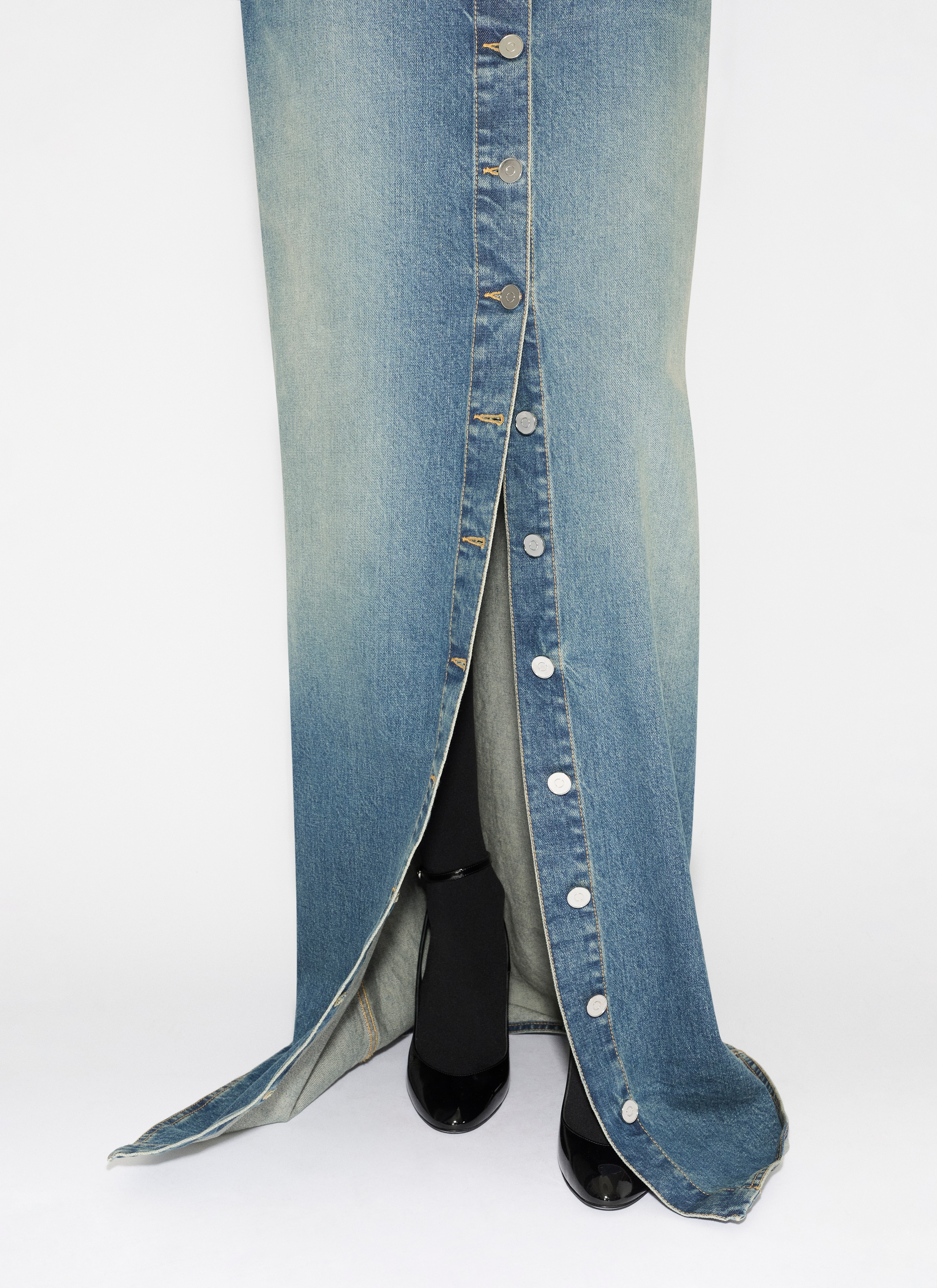 DENIM SKIRT WITH KNITTED WAISTBAND - 6