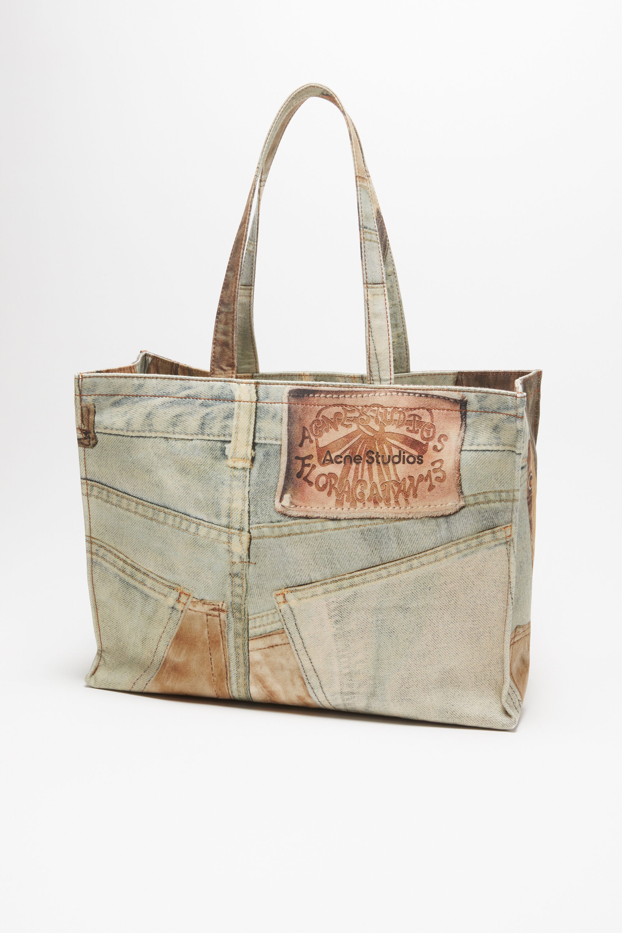 Logo shoulder tote bag - Denim Blue - 4