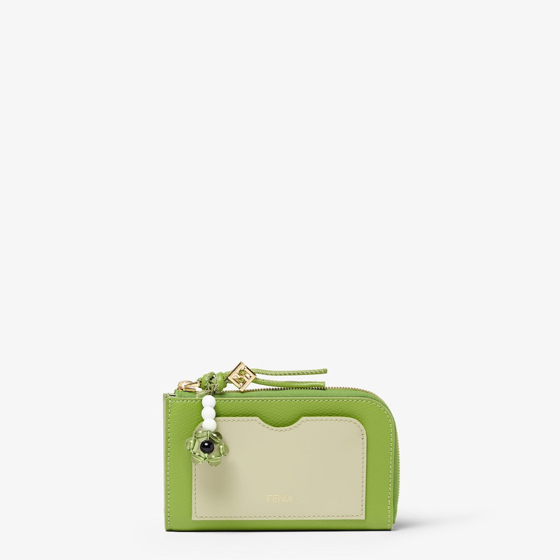 FF Diamonds Card Case Pouch Green leather card holder 1