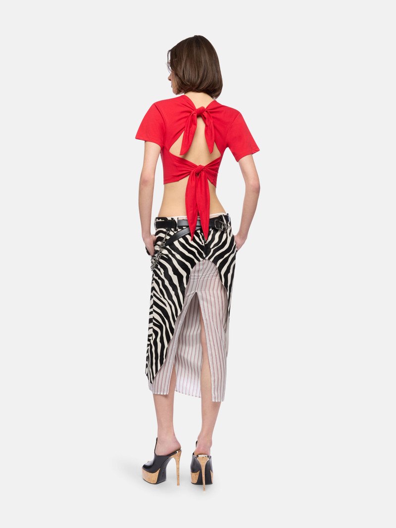 BLACK AND WHITE MIDI SKIRT 3